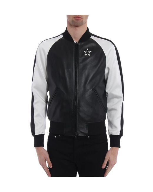 Givenchy Black Embroidery Star Pilot Jacket for men