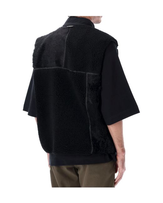 And Wander Black Synthetic Fur Vest for men