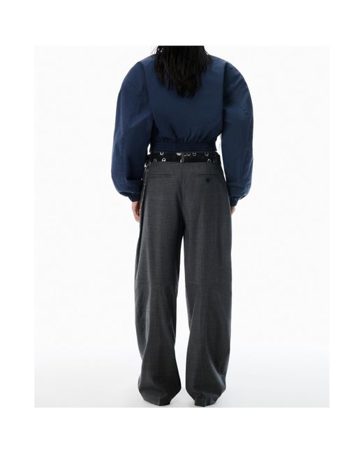 Alexander Wang Gray Chain-Detailed Pleated Trousers