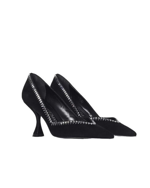 Stuart Weitzman Black Cusp High-Heeled Shoes