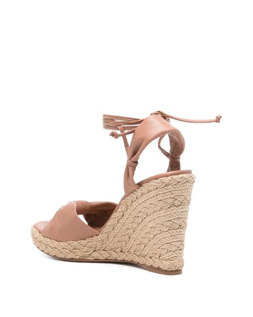 Aquazzura Pink Knot Wedge Heeled Espadrilles