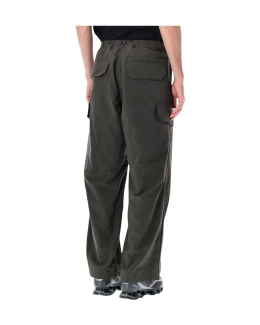 And Wander Black Belted Cargo Pants for men