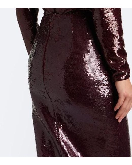 Roland Mouret Brown Sequined Midi Skirt