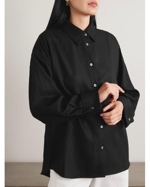The Elder Statesman Black Wool And Cashmere Blend Shirt
