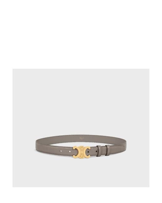 Céline White Triomphe Belt 25Mm