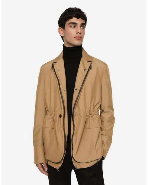Dolce & Gabbana Natural Single-Breasted Layered Jacket for men