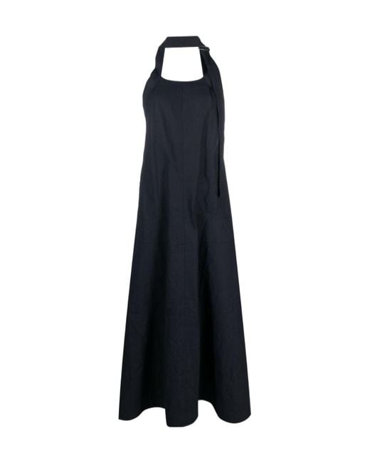 Studio Nicholson Blue Open-Back Flared Long Dress