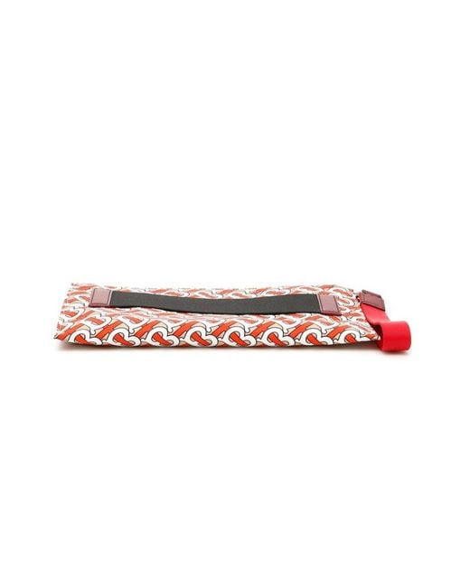 Burberry Red Monogram Print Zip Pouch for men