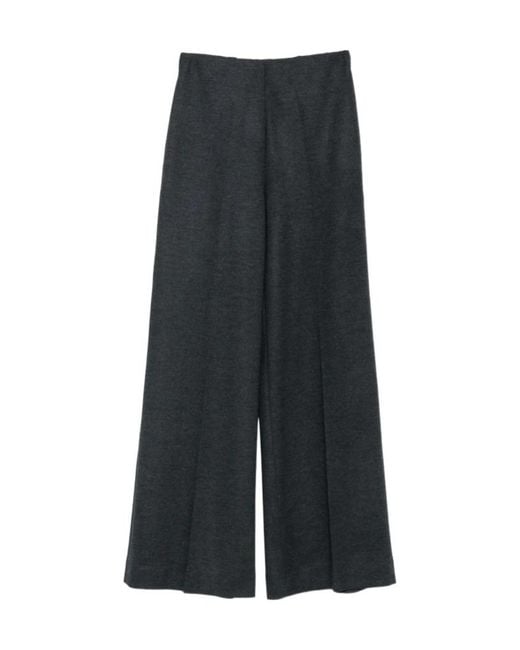 Harris Wharf London Gray Wide-Leg Wool Trousers
