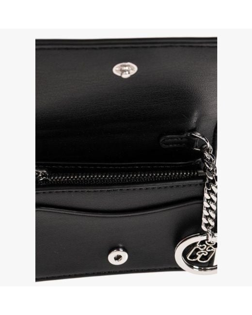 Ganni Black Bou Heart-Stud Wallet