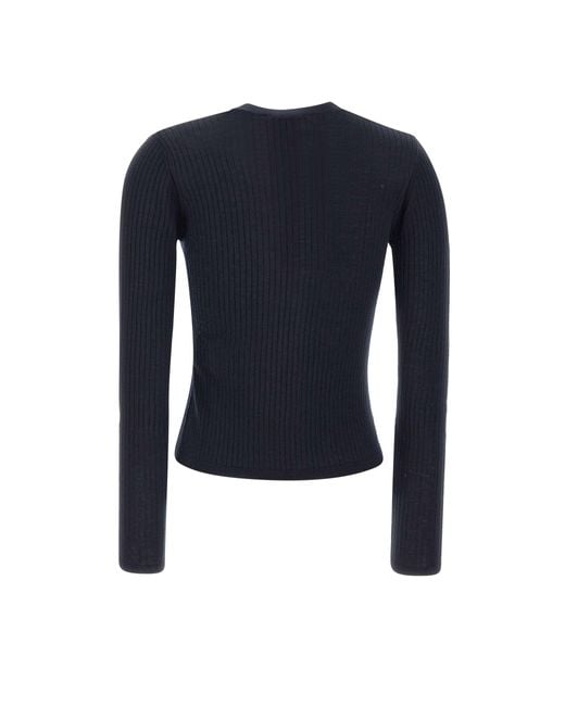 Max Mara Blue Studio Potus Button-Up V-Neck Cardigan