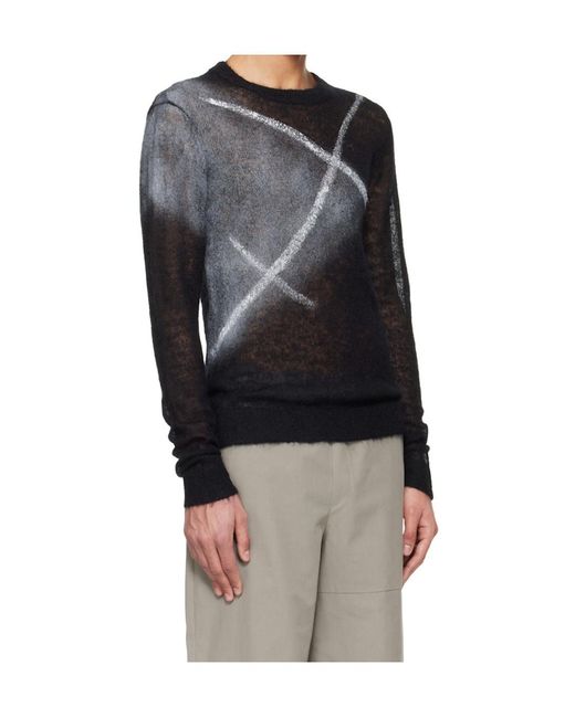 HELIOT EMIL Multicolor Fluxus Wool Blend Crew Neck Knit Sweater for men