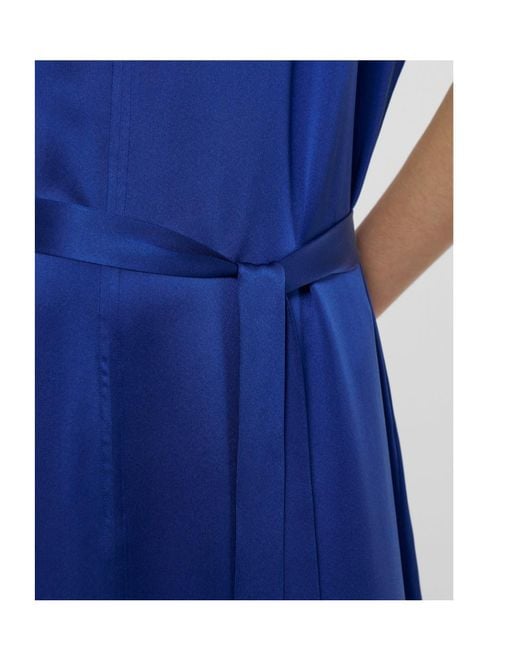 Joseph Blue Split-Sleeve Silk Maxi Dress