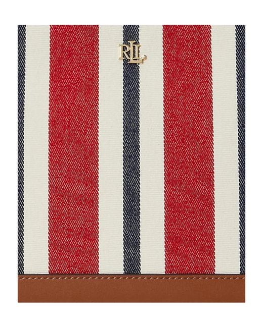 Ralph Lauren Red Striped Canvas Clutch Bag