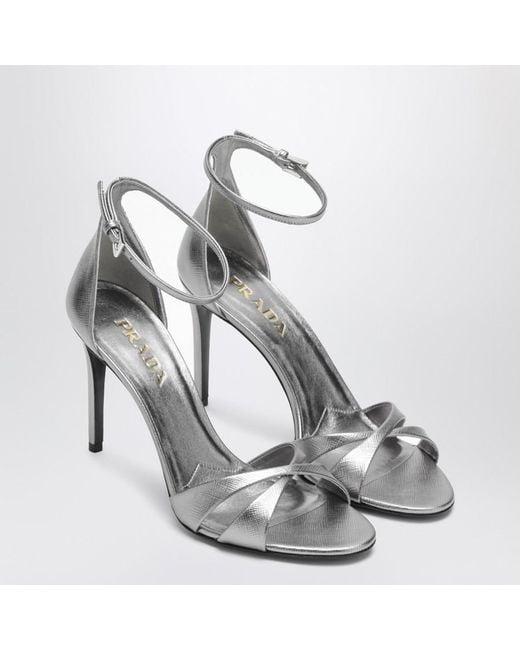 Prada White Round-Toe High-Heeled Sandals