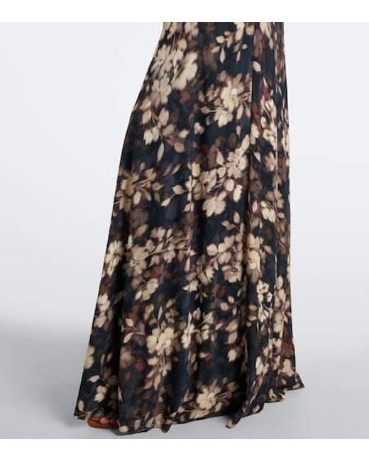 Jonathan Simkhai Black Cerin Gathered Floral Halterneck Maxi Dress