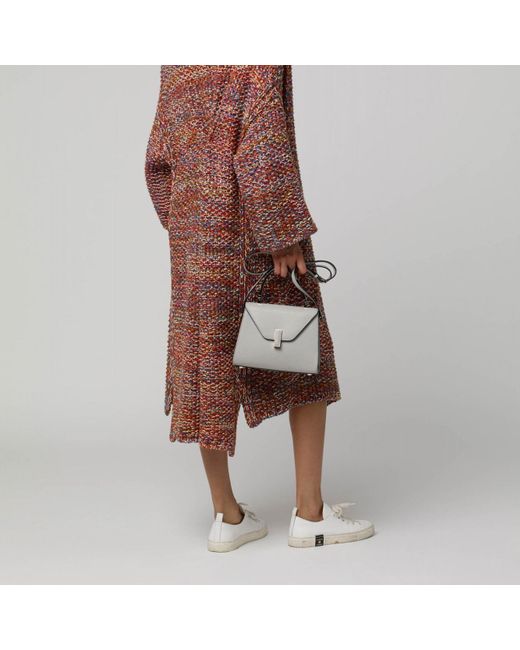 Valextra Blue Iside Medium Top Handle Bag