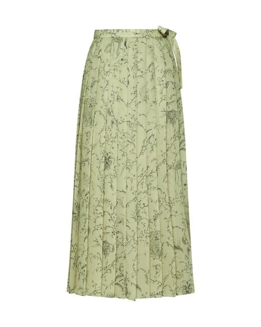 Fabiana Filippi Green Pleated Long Skirt