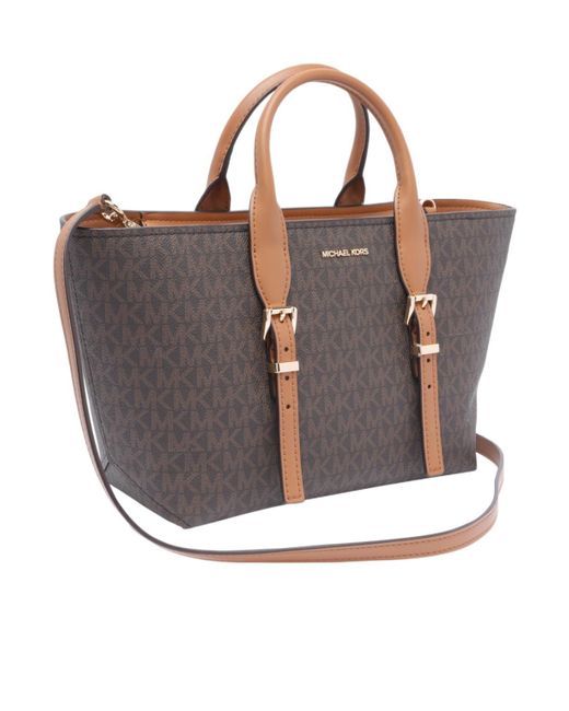 Michael Kors Brown Michael Moore Logo Lettering Tote Bag