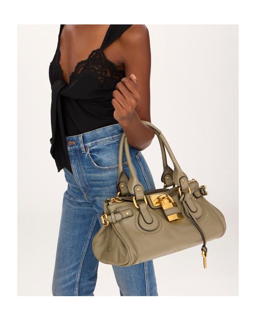 Chloé Green Chloé Paddington Padlock Detailed Shoulder Bag