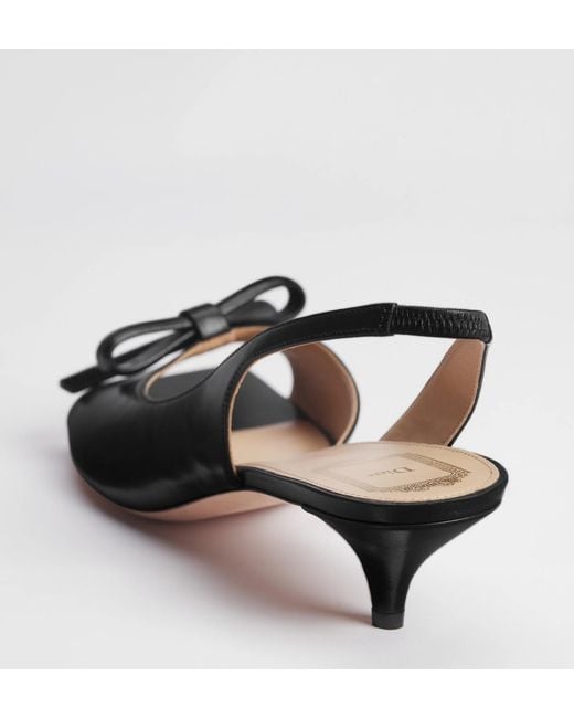 Dior Black Bow Heeled Slingback Sandal