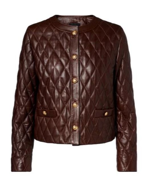 Nili Lotan Brown Cropped Leather Jacket