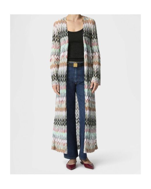Missoni White Zigzag Long Cardigan