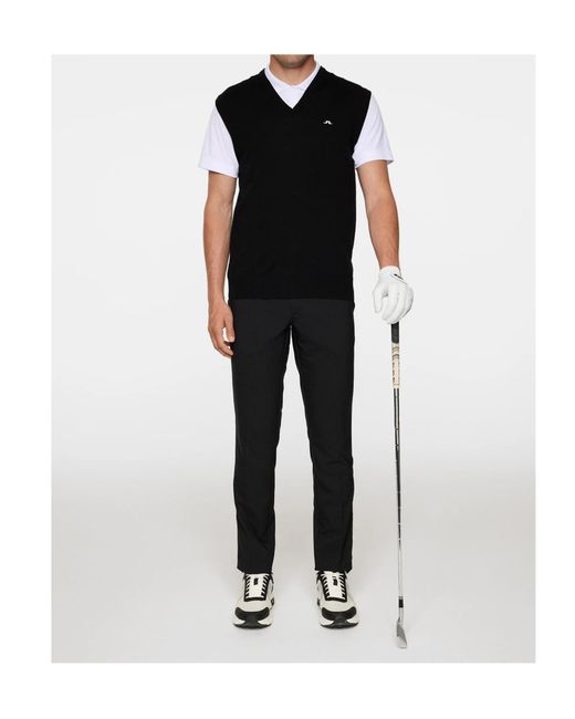 J.Lindeberg Black Liam Knitted Vest for men