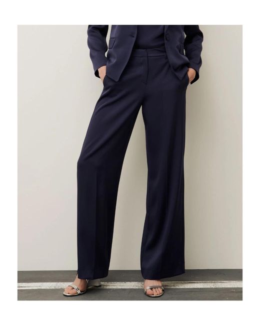 Marella Blue Casual Pants With Belt Loops