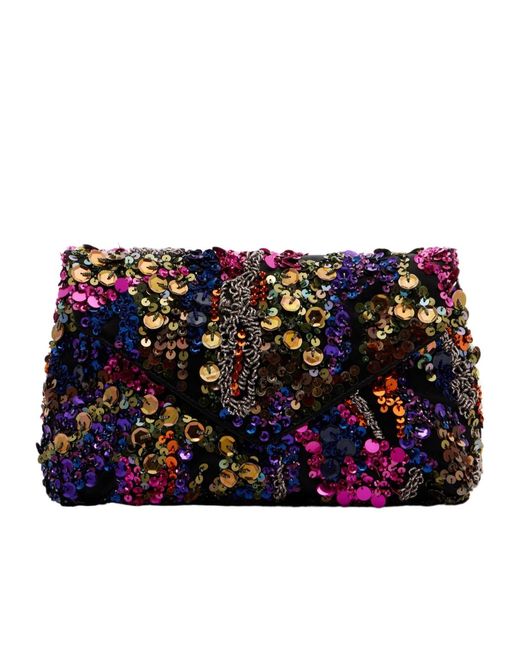 Dries Van Noten Black Medium Sequin Clutch