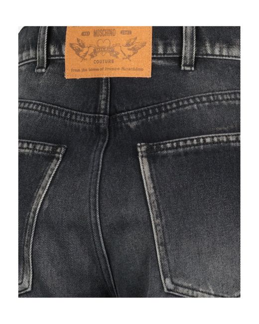 Moschino Black Faded Five-Pockets Jeans
