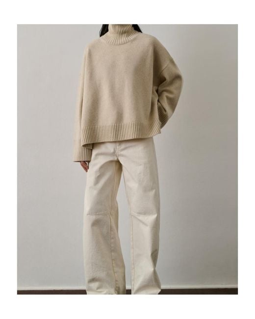 Soeur Natural High-Neck Long-Sleeved Sweater