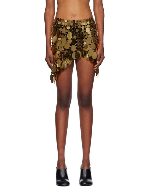 Rabanne Metallic Sparkle Assembly Assymetric Skirt