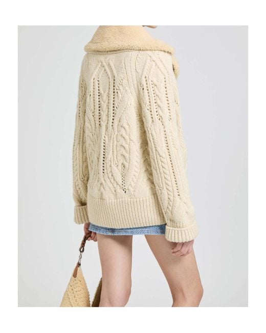 Ermanno Scervino Natural Cream Oversized Cardigan