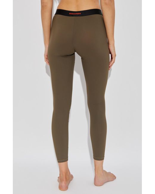 DSquared² Gray Logo Leggings