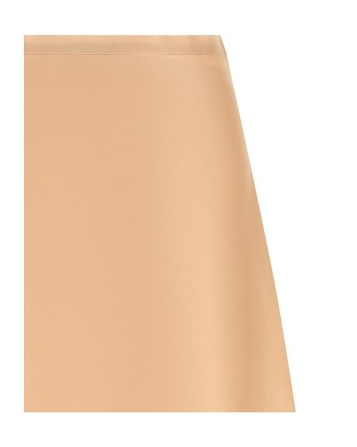 Alberta Ferretti Natural Flared Midi Skirt