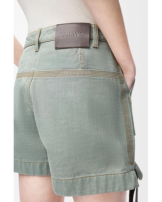 Loewe Green Side-Tie Pocket Shorts