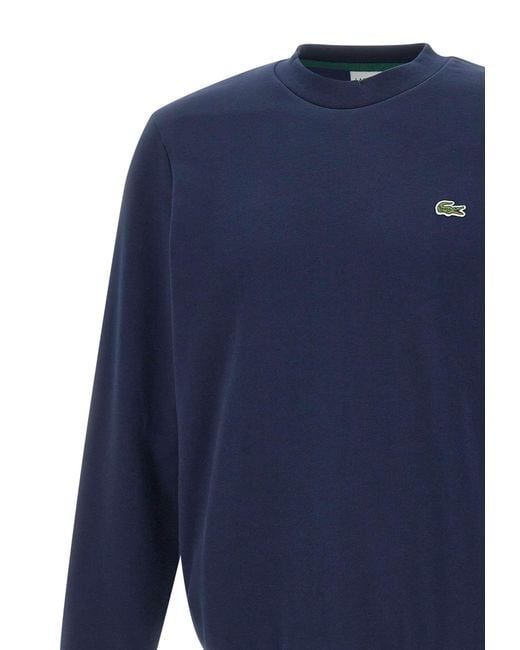 Lacoste Blue Classic Fit Fleece Sweatshirt for men