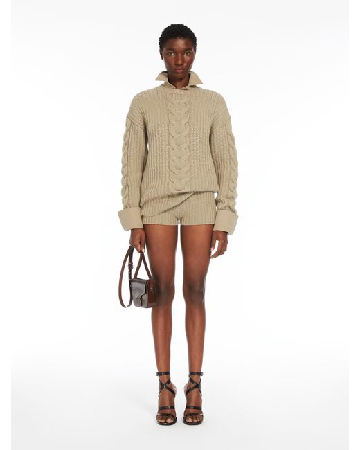 Max Mara Natural Crewneck Knitted Jumper