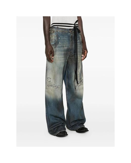 Ann Demeulemeester Gray Distressed Panelled Jeans for men