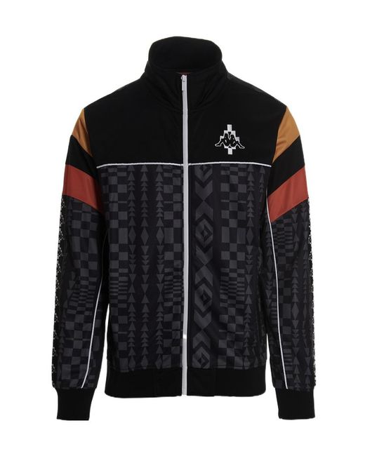 Marcelo Burlon Black County Of Milan X Kappa Logo Patch Zip-Up Jacket for men