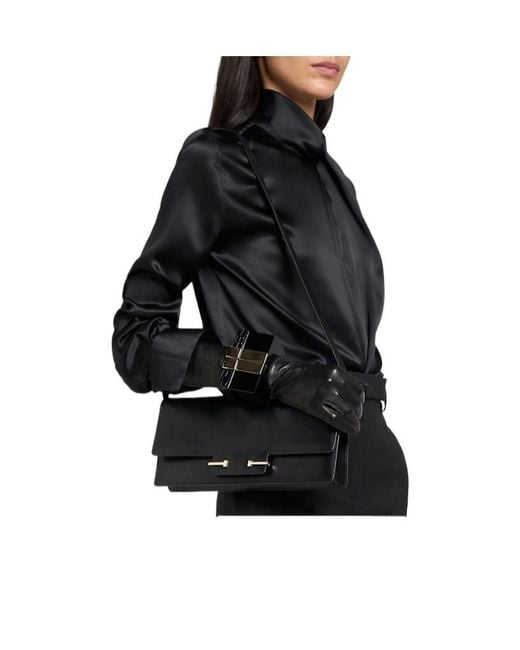 Tom Ford Black E/W Supple Grain Leather Shoulder Bag