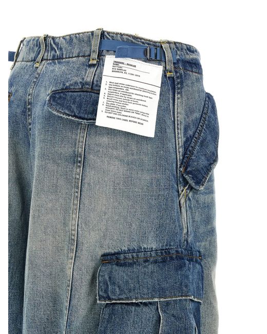 R13 Blue Siouxsie Field Cargo Jeans