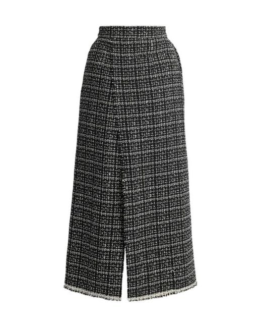 Erdem Gray Tweed Midi Pencil Skirt