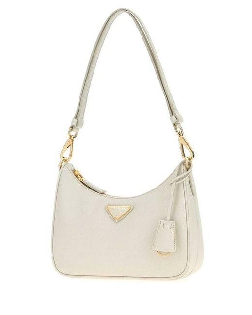 Prada White Re-Edition Mini Shoulder Bag