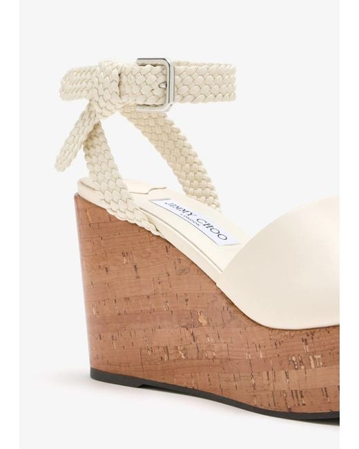 Jimmy Choo White Round-Toe High-Heeled Sandals