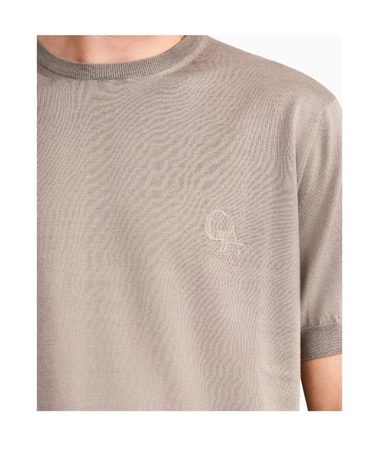 Giorgio Armani White Embroidered Logo T-Shirt for men