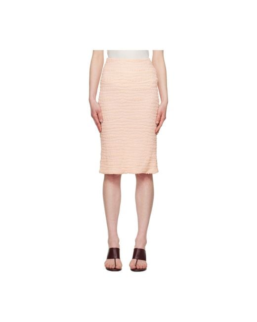 Jil Sander Black Crepe Straight Hem Midi Skirt