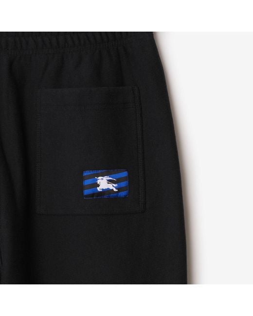 Burberry Black Equestrian Knight Cropped-Leg Track Pants for men