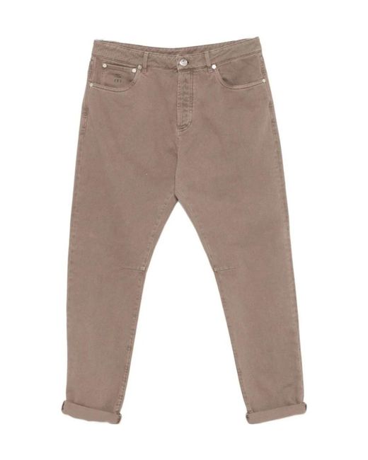 Brunello Cucinelli Gray Five-Pocket Jeans for men